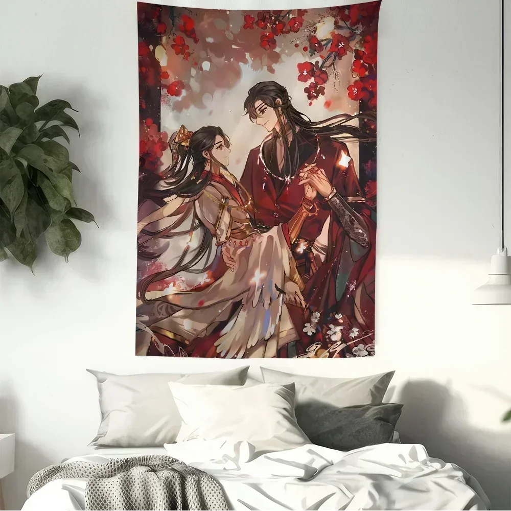 Heaven Official’s Blessing Xie Lian Hua Cheng Colorful Tapestry Wall Hanging Bohemian Wall Tapestries Mandala Wall Art Decor