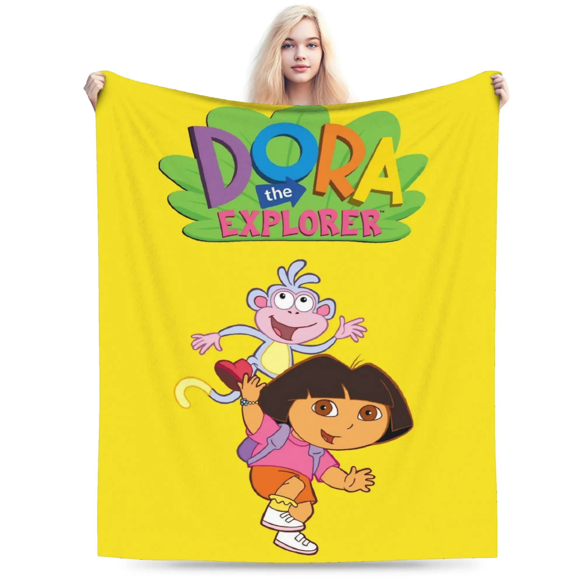 Super Soft D-Doras The Explorers Throw Blanket Premium Flannel Fleece Lightweight  Bed Blanket Cozy Warm Blankets All Season Use
