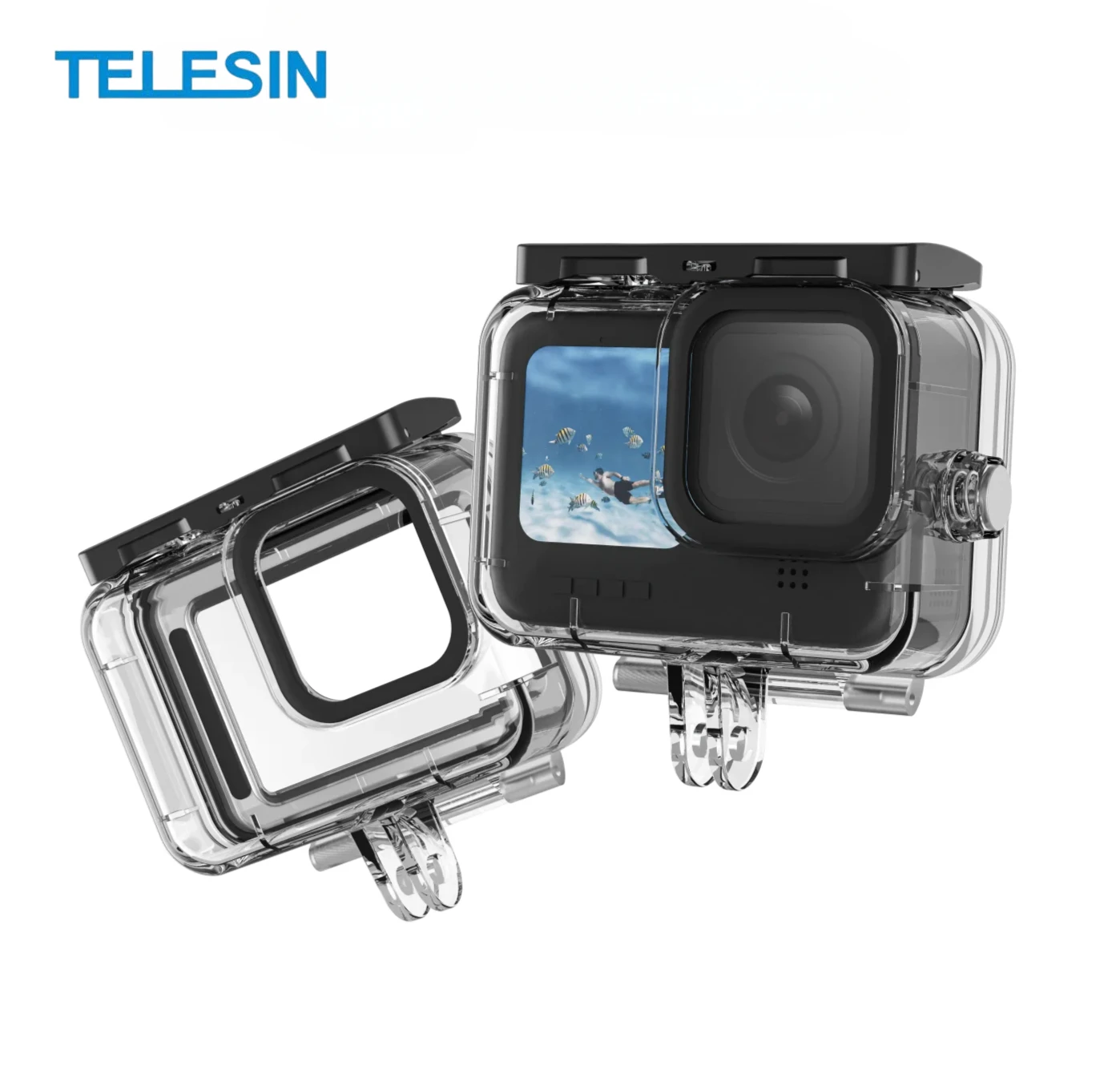 

TELESIN 45M Touchable Waterproof Case for Gopro Hero 12 11 10 9 All-scene Protective Case Housing Action Camera Accessories