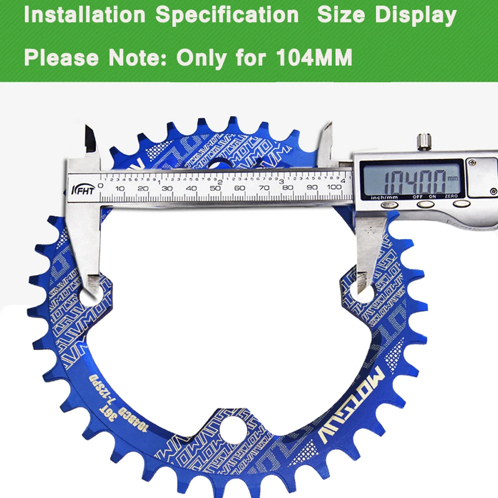 MOTSUV 104BCD Oval MTB Bicycle Chainring Narrow Wide Mountain Bikes 32T 34T 36T 38T Crankset Single Tooth Plate Parts 104 BCD