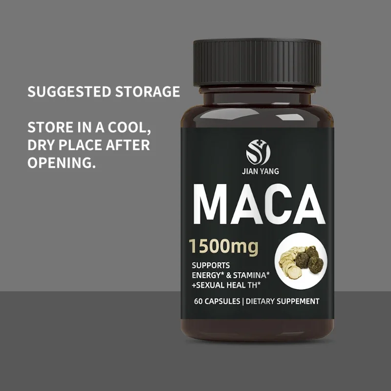 2 bottles Maca capsule supplements physical strength essence, strengthens yang and helps sleep, diet supplements health care