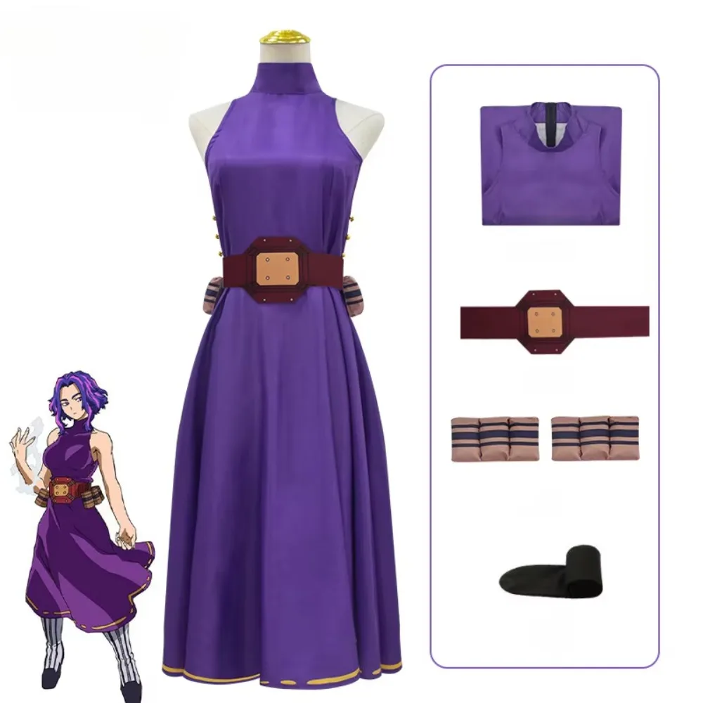 Anime My Hero Academia Lady Nagant Tsutsumi Kaina Cosplay Costume Purple Combat Dress With Wig Uniform for Women Party