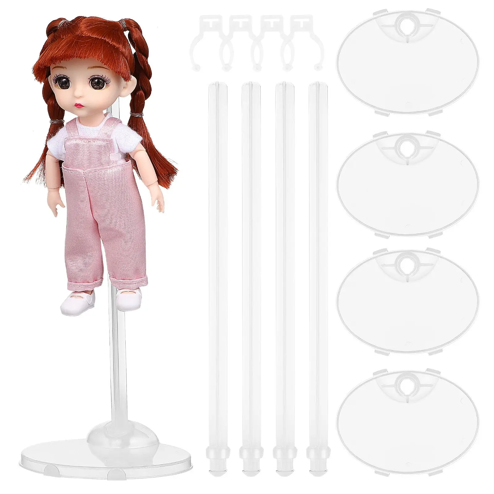 

4 Pcs Waist Brackets Transparent Stands for Display Storage Action Figure Holders Portable Organizers Toy Supports