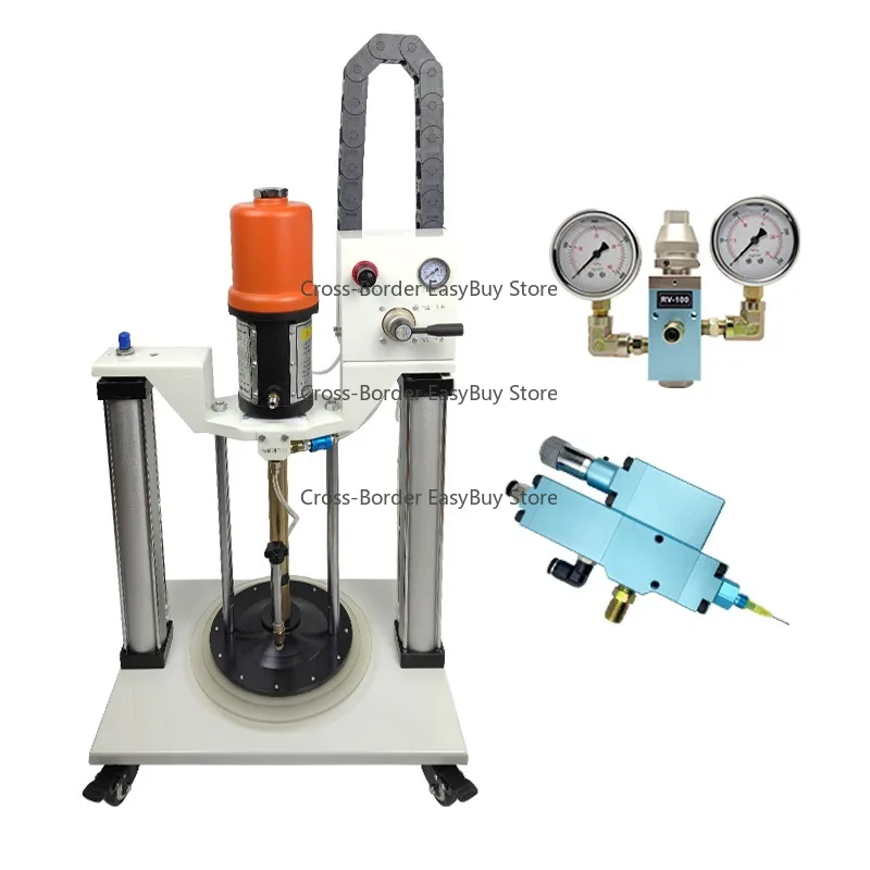 เครื่องจ่ายซิลิโคนเหลวความหนืดสูงแบบสองคอลัมน์ ปั๊มแผ่นกดสำหรับงานที่ต้องการความแม่นยำ