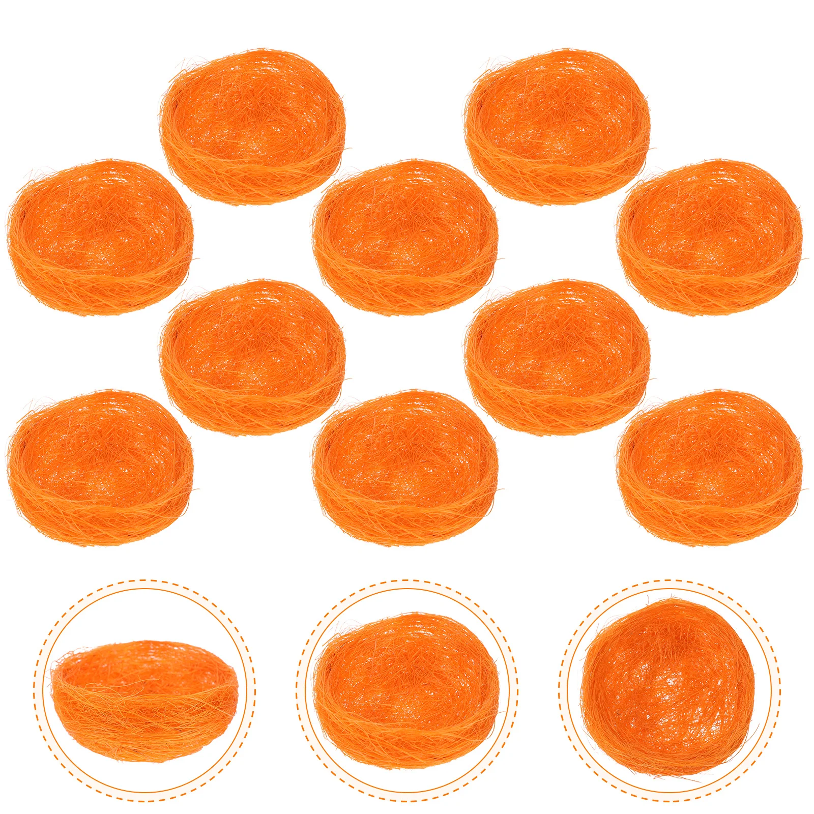 

10Pcs Decorative Bird Nests Realistic Hemp Material for Garden Wedding and Christmas Decor Artificial Bird Nest