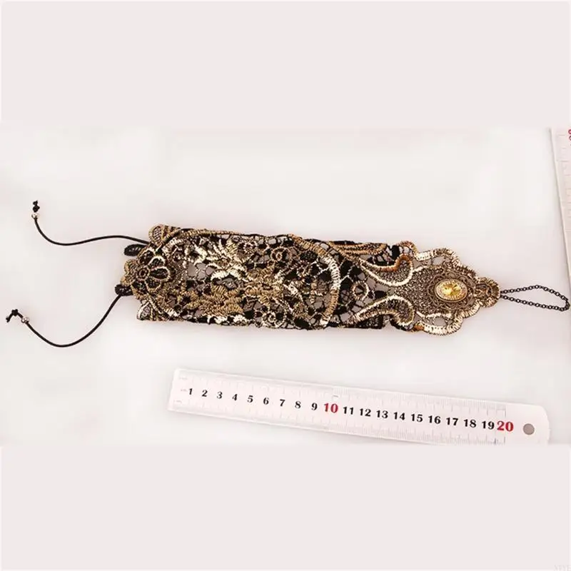 

N7YE Fingerless Glove Beautiful Finger Ring Lace Gloves Gold Gloves for Anniversary