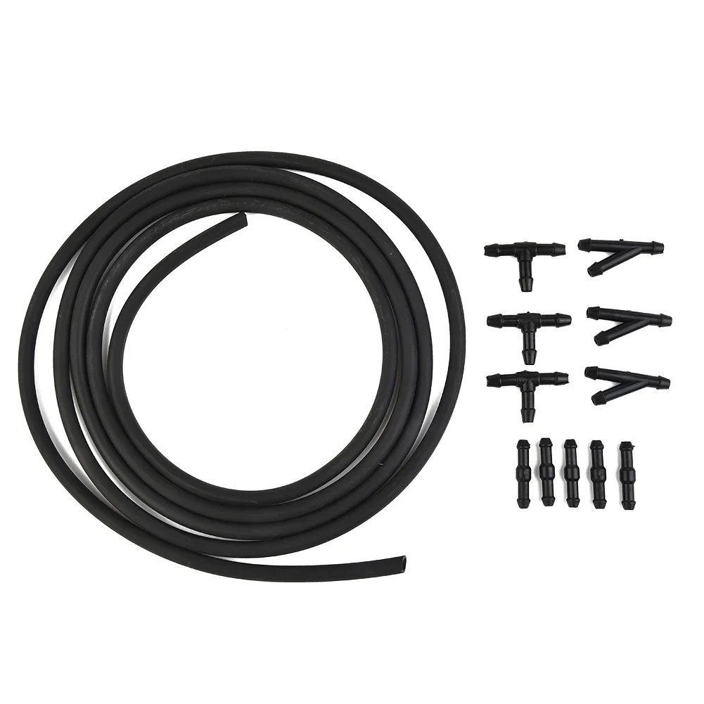 Windshield Washer Hose Repair Kit Car Windshield Washer Hose + Connector Kit T-Piece Tube Pipe Splitter Connector