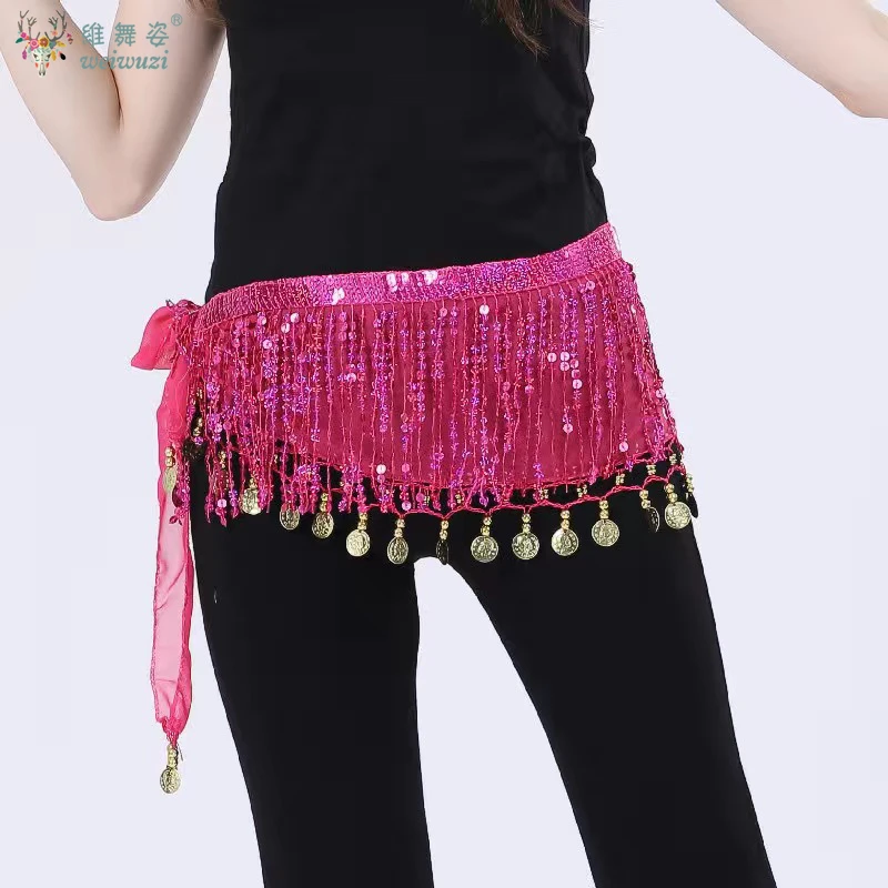 Sexy Sequins Tassel Dancewear Mini Skirt Women Clothes Jupe Femme Belly Dance Skirts Ladies Faldas Performance Stage Bottom Saia