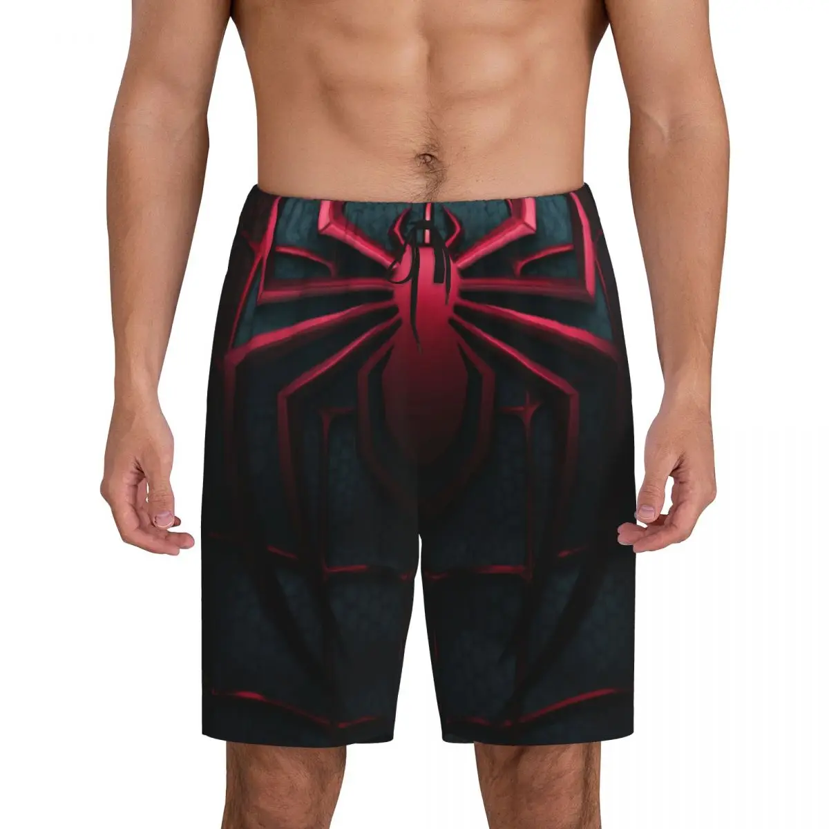 Custom Printed Men Spider Man Web Pajama Shorts Sleep Pjs Sleepwear Bottoms with Pockets