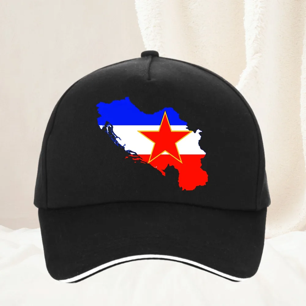 

Personality Creative Yugoslavian Personality Cool Map Flag Baseball Cap man Adjustable Sports Hat