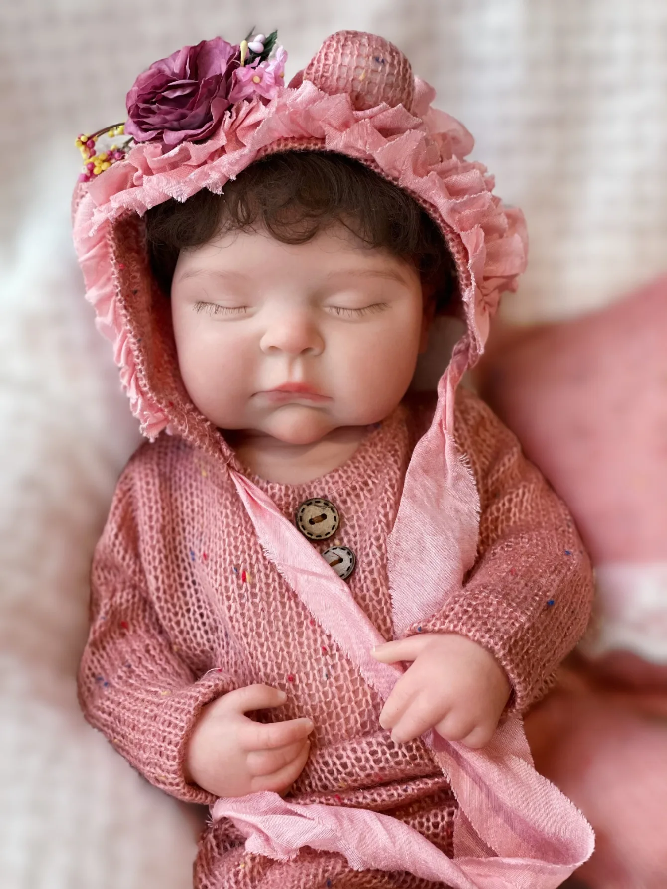 18 Inch Solid Silicone Peaches Lifelike Newborn Baby Doll For Children Birthday Gifts Handmade Newborn Baby Doll