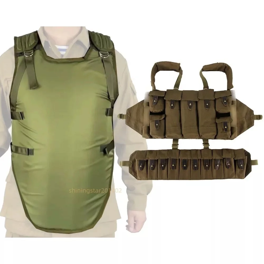 Gilet tactique vert 6b2/plate-forme de poitrine R22, sac de transport suspendu, pochette de chasse