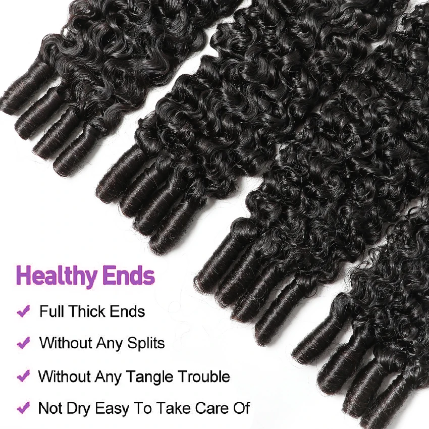 Lemoda البورمية مجعد حزم الشعر البشري 100% غير المجهزة عذراء الشعر حزم 15A الخام البورمية شعر بشري مجعد ملحقات سميكة #4