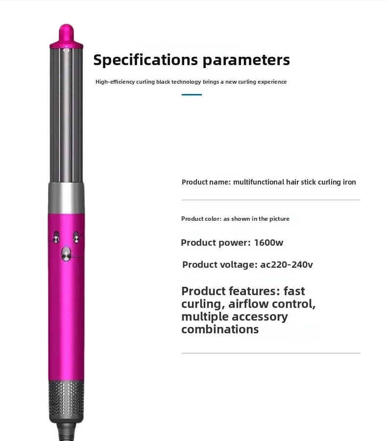 EU 7 in1 マルチヘアスタイラー カールアイロン プロ仕様 ヘアストレートナー カールバレルブラシ ヘアサロン ヘアスタイリングツール ホットコーム