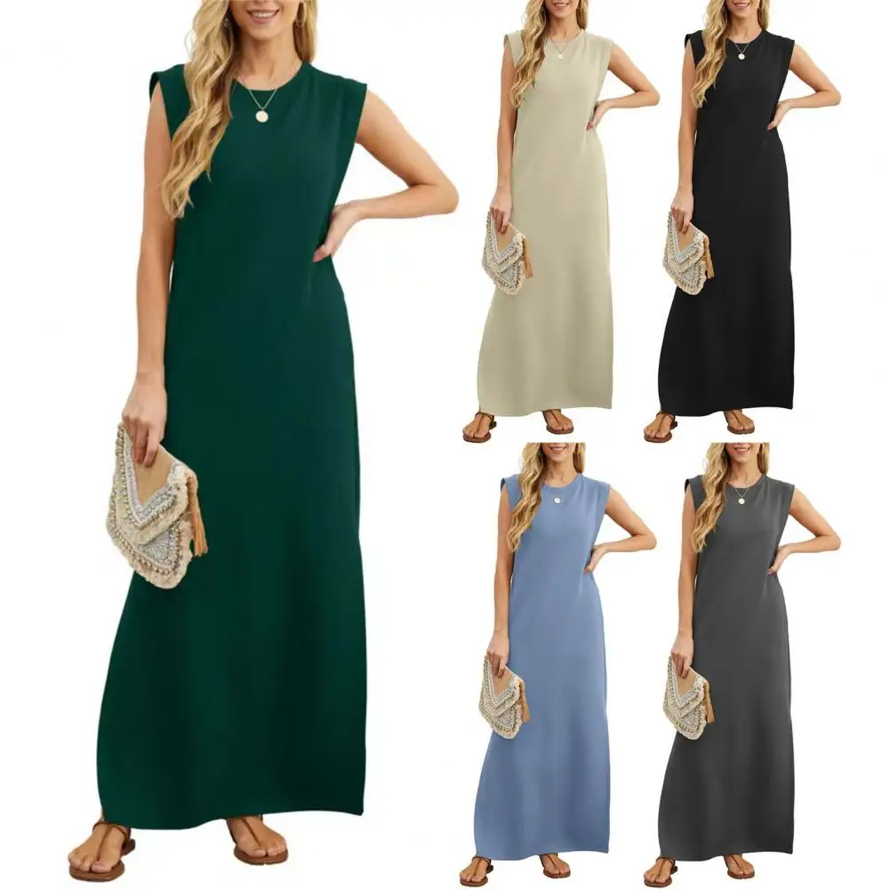 

Dating Dress Loose Fit Dress Elegant Summer Maxi Dress for Women A-line Silhouette with Loose Waist Ankle Length for Office