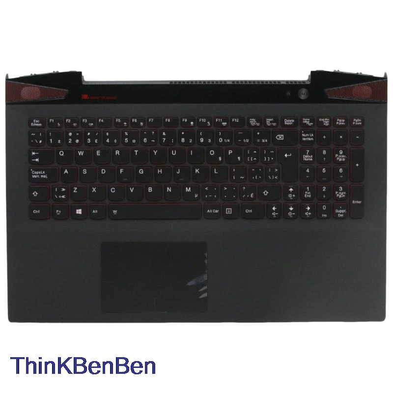 CFB Keyboard hitam Perancis Kanada casing atas penutup cangkang Palmrest untuk Lenovo Y50 70 Touch sentuh