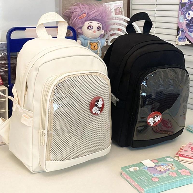 Tas Ransel Kecil Saku Bening Itabag Pelajar untuk Tampilan Pin Anime Seragam Wanita