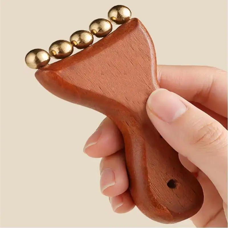 Meridian-Massagekamm aus Kupfer und Sandelholz, Meridian-Kamm, Nadelmassage, Guasha-Kopfmassagebürste, Entspannungs-Körpermassagegerät – Detail 8
