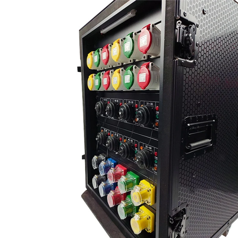 60 Channel Power Distribution Loading Center Camlock Powe in Socapex and 3Pin 16A Output for Stage Lighting Equipment