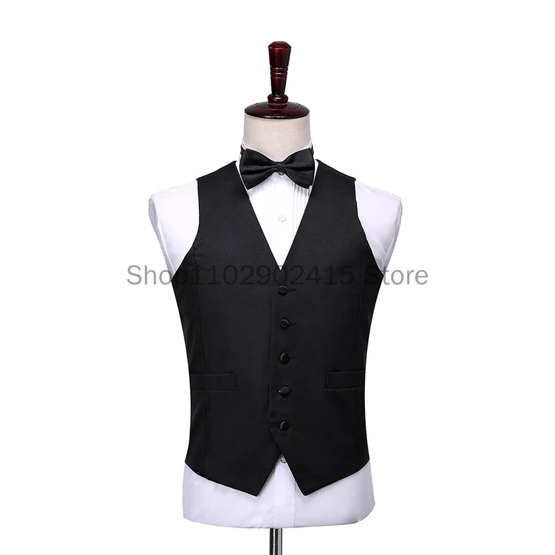 Mens Tuxedo Tails Black White Shiny Tailcoat Dress Coat Swallowtail Dinner Party Wedding Blazer Suits Jacket Magic Singer Stage