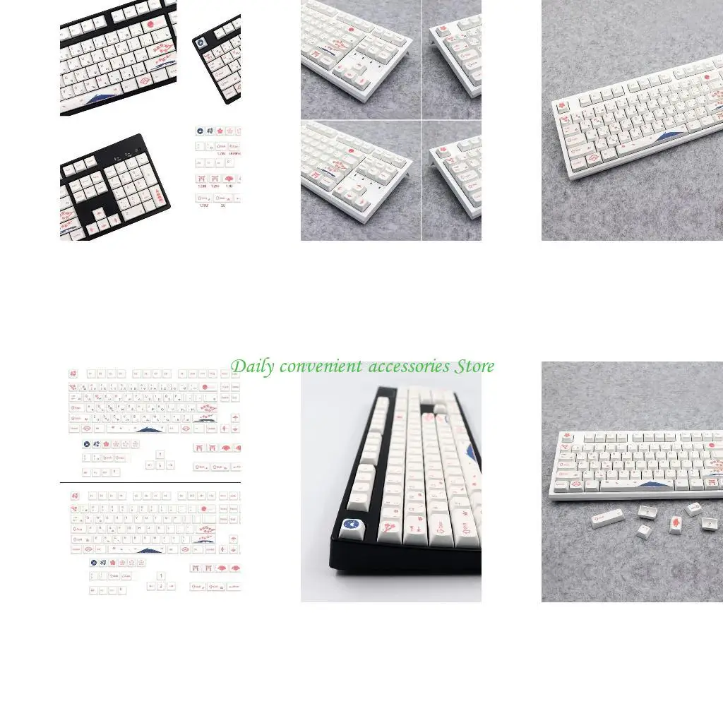 

97qb 130pcs Клавиши вишневые белые pbt xda-keycaps-subbed-subbed Механические клавиатуры для крышки ключей для переключателей MX
