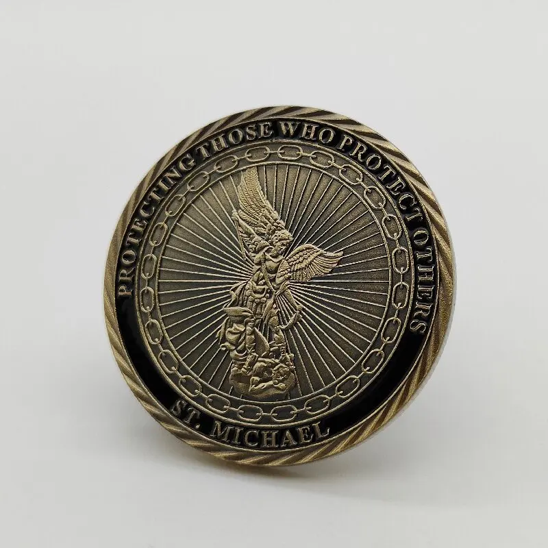 United States Federal Bureau of Investigation Souvenir Gold Plated Coin Collection ST. Micheal Commemorative Coin Challenge Coin
