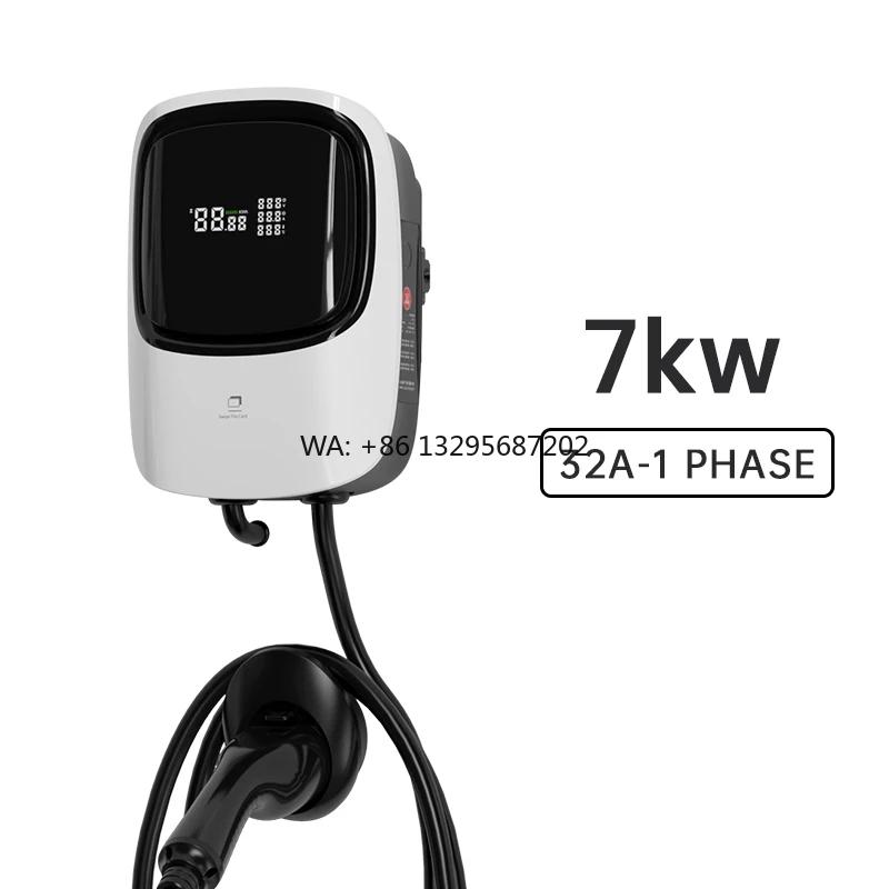 

5M TPU Cable TYPE 2 AC Home Wall-mounted EV Charger Station 7KW New with OCCP 1.6J for Electric Vehicle
