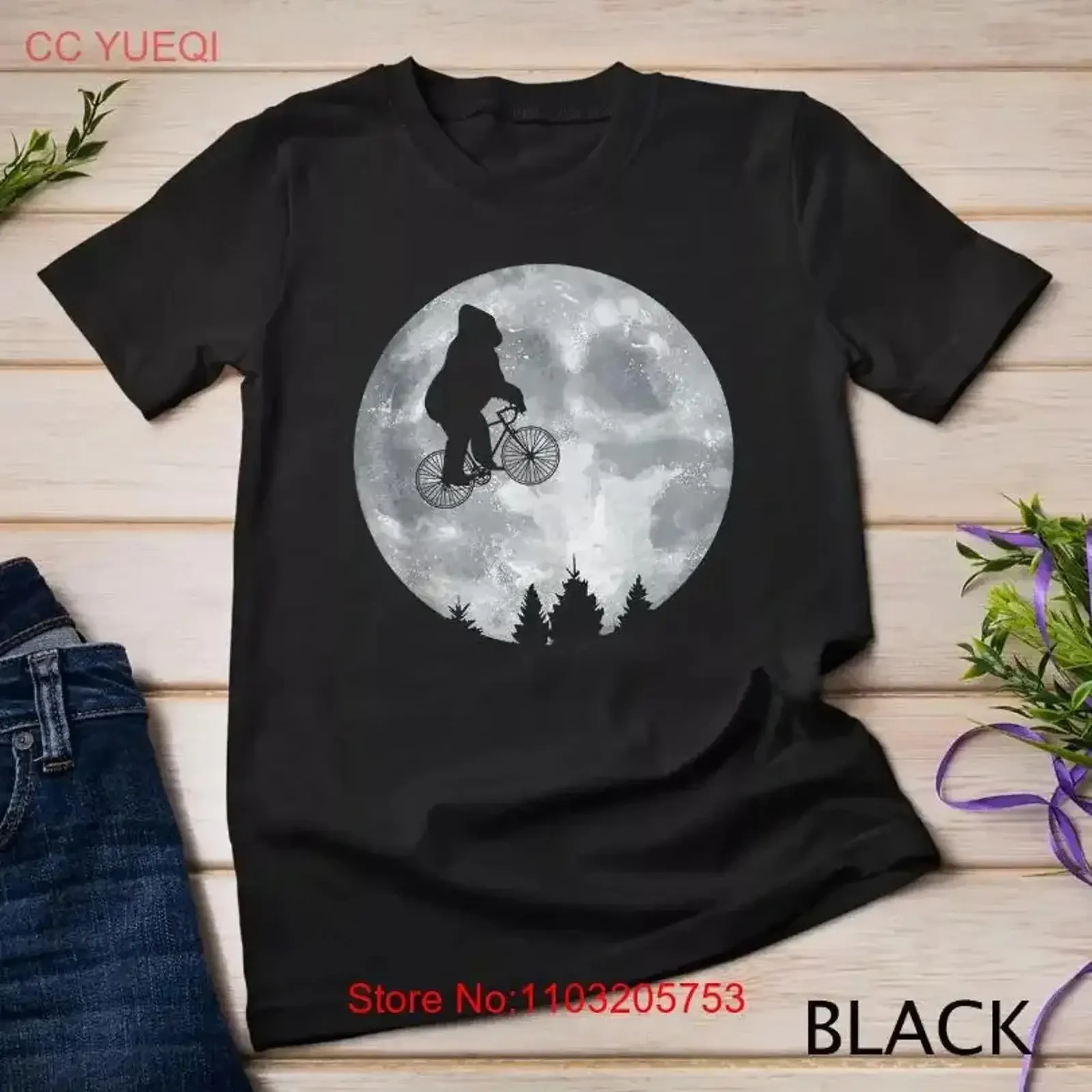 

GORILLA Riding Moon Bike Halloween Lunar Cycling Cyclist T shirt Size All vintage Washed Casual streetwear fashion Soft