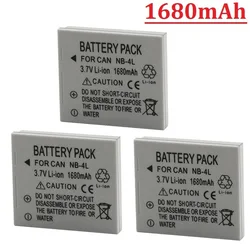 1680mAh NB-4L NB4L Battery for Canon IXUS 30 40 80 75 100 I20 110 115 120 130 IS 117 220 225 HS SD400 SD780 SD960 NB 4L battery