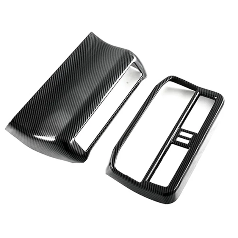 

ABOK-углеродный внутренний задний вентиляционный отверстие для кондиционера, рамка с защитой от ударов, USB-панель, крышка для Toyota Land Cruise LC300 2022 2023