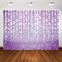 Purple background Birthday party photo Purple sequin bokeh party event Decorated portrait photo booth photography background