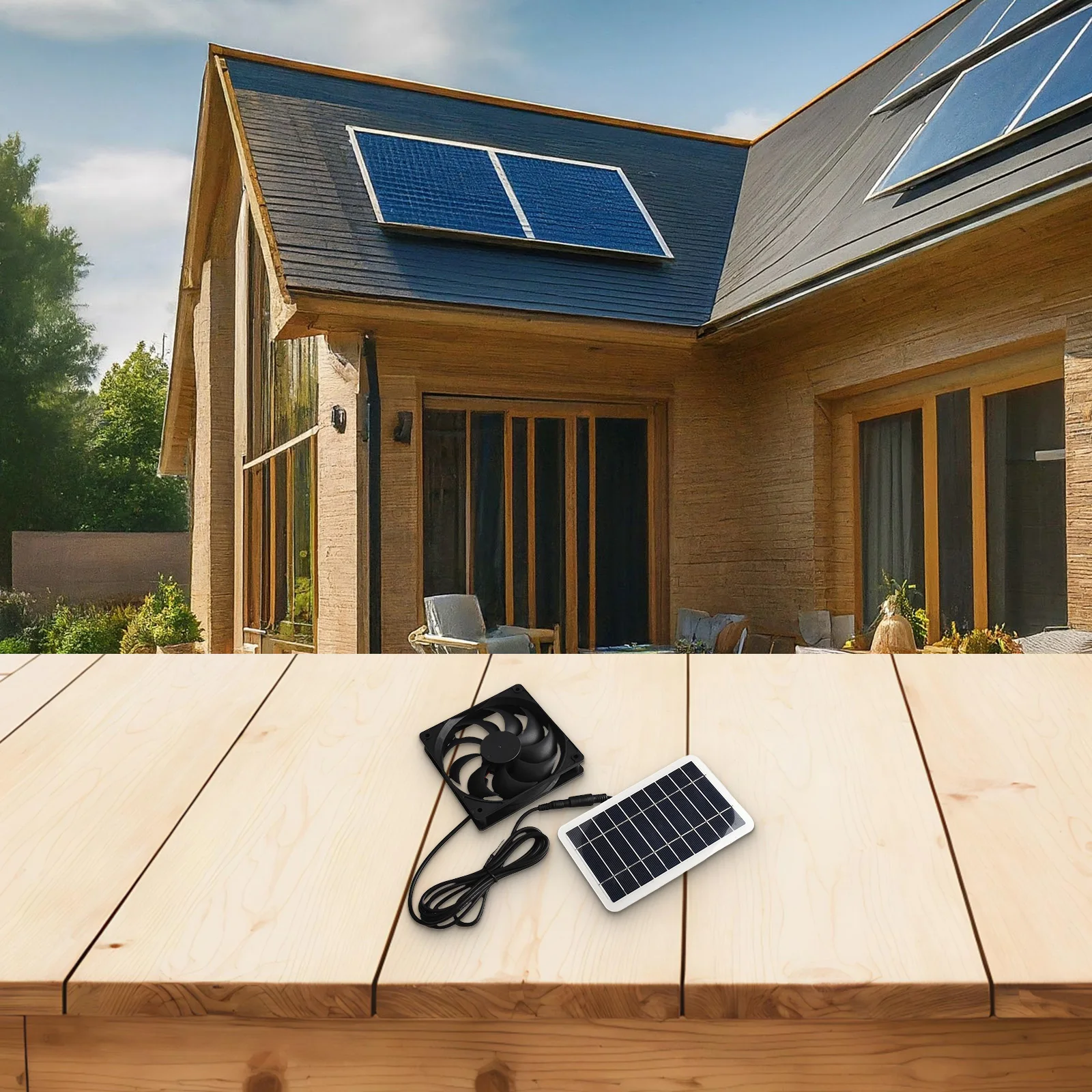 مروحة تهوية RV بقوة 2 وات، مروحة تبريد علية، لا تتطلب الكهرباء، منفذ إخراج USB مقاوم للماء ومقاوم للطقس
