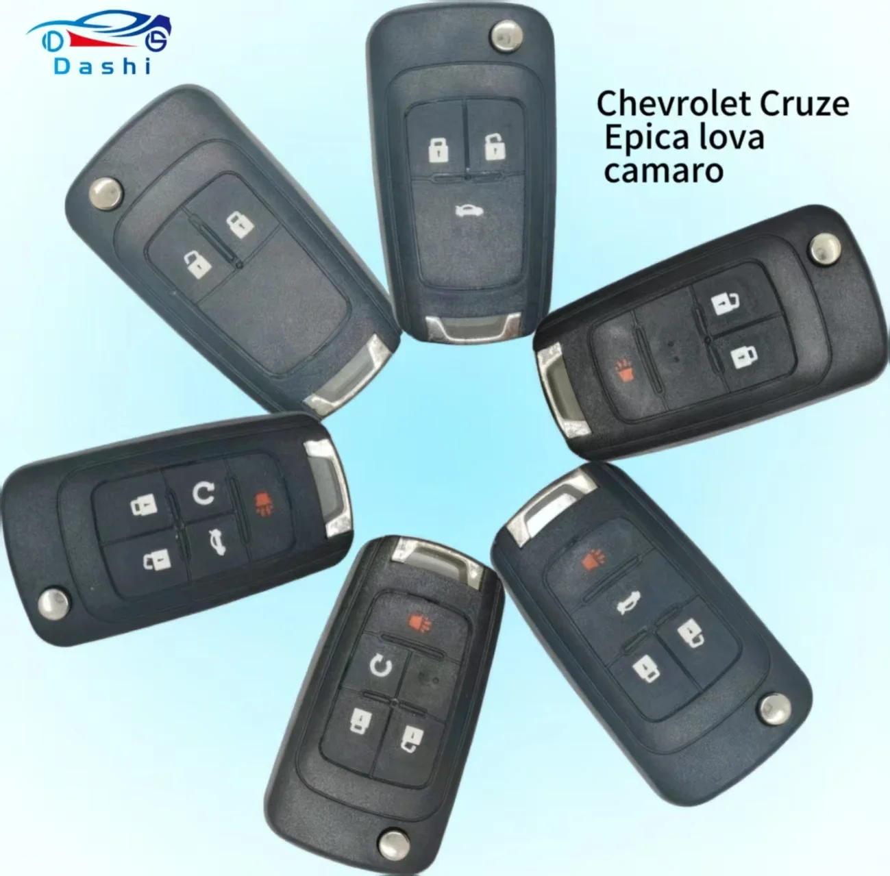 

Da Shi HU100 Blade Flip Folding Remote Car Key Shell for Chevrolet Cruze Epica Lova Camaro Impala - 2/3/4/5 Buttons Key Cover