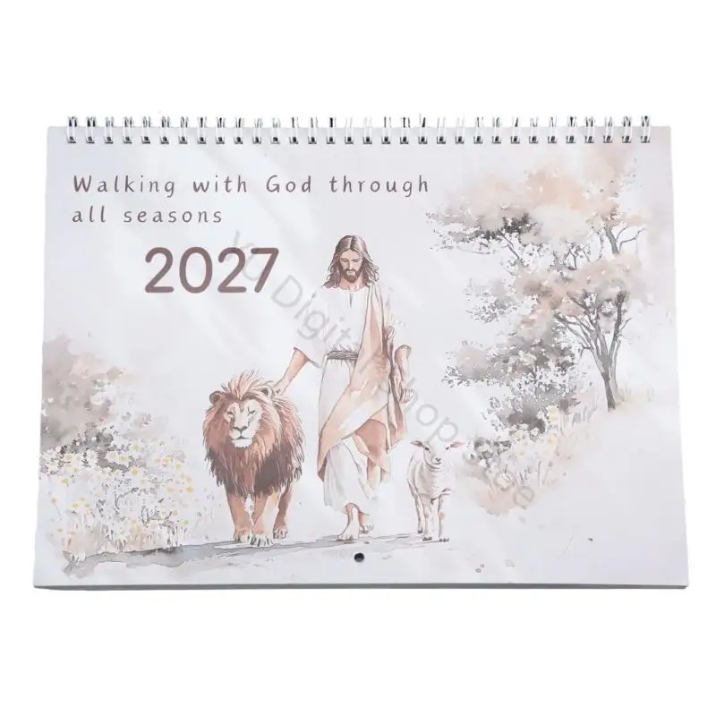 96BA 2027 Desktop Calendar for Schedule Notes, Coil-Bound Wall Calendar Planner for Meetings, Classes, Reminders and Date