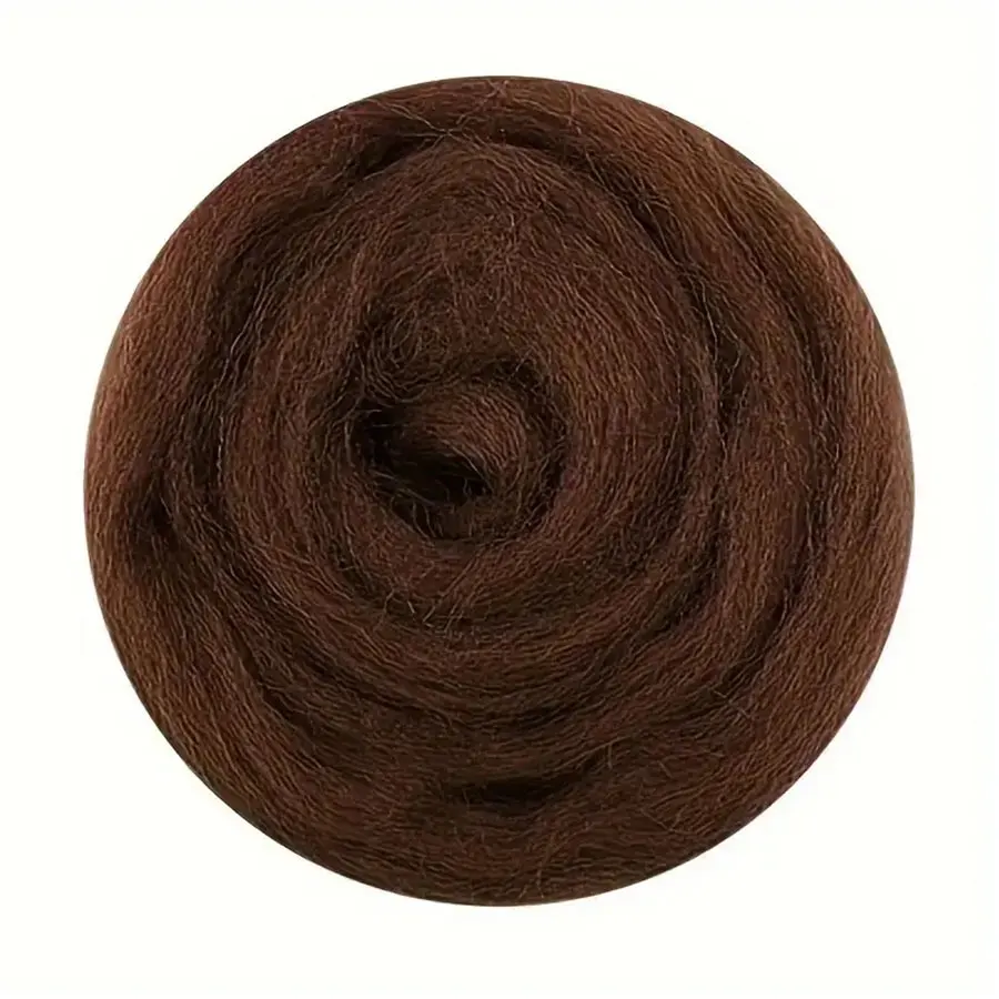 1 Roll, 10 Colors Brown Needle Felting Wool Animal Series Wool Fibre Wool Roving For Needle Wool Felt DIY