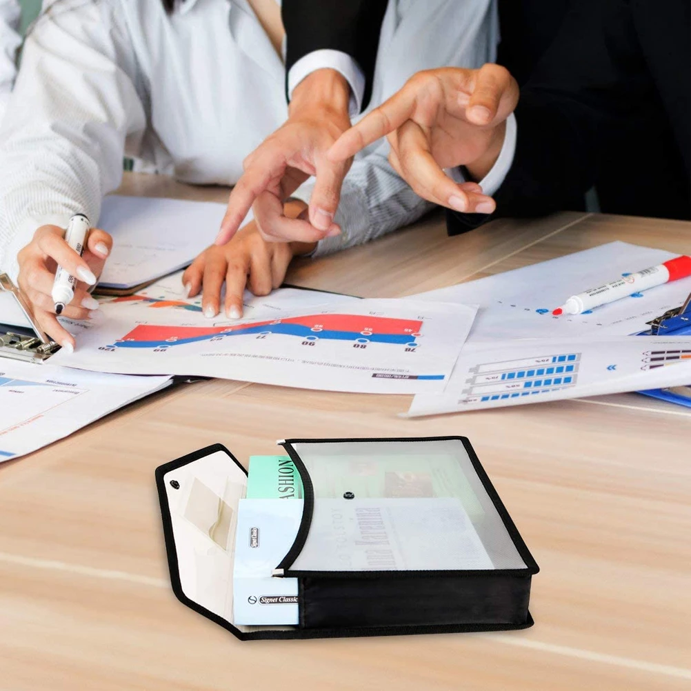 Transparent File Holder A4 Document Folder Black Color Water Resistant Scratch Proof Plastic Files Envelope Office for Document