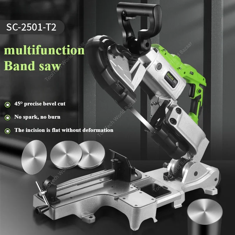 Elektrische multifunktionale Holzbearbeitung automatische Desktop 45-Grad-Edelstahl-Aluminium-Sägemaschine Schneidemaschine