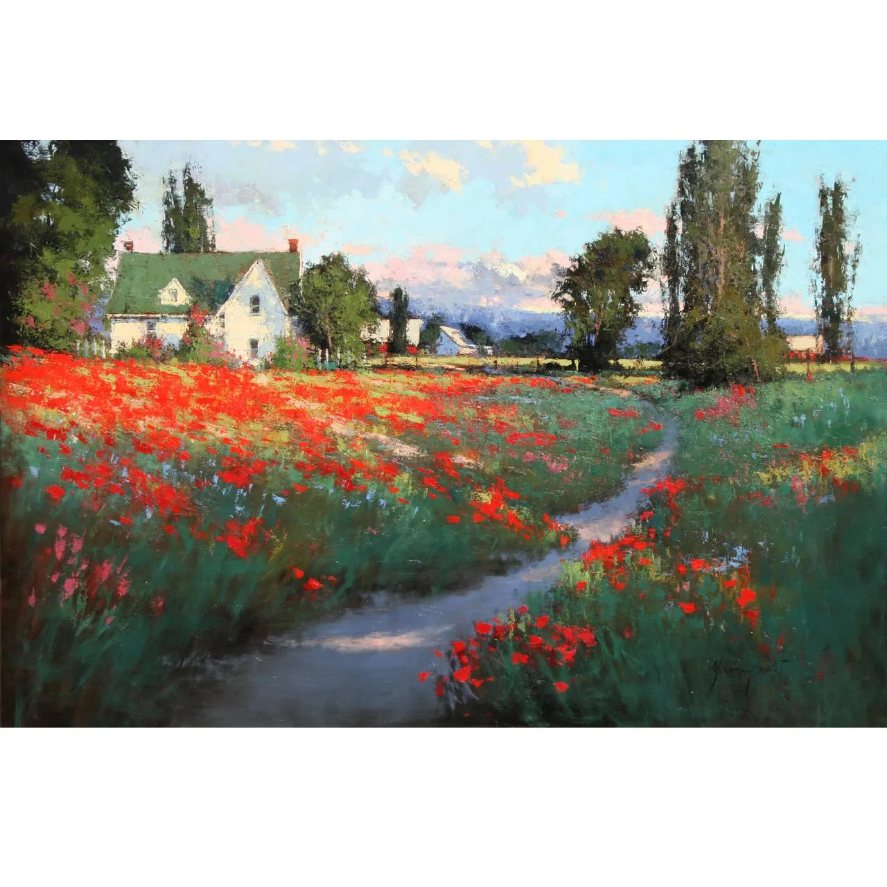 

Hand painted landscape oil painting,Pastoral scenery oil painting,Art painting on canvas,Decorative picture for living room