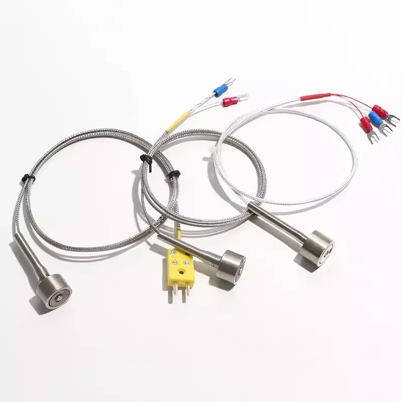 K-type magnetic thermocouple strong magnet high temperature resistance 450 ℃ surface adsorption temperature probe PT100 sensor