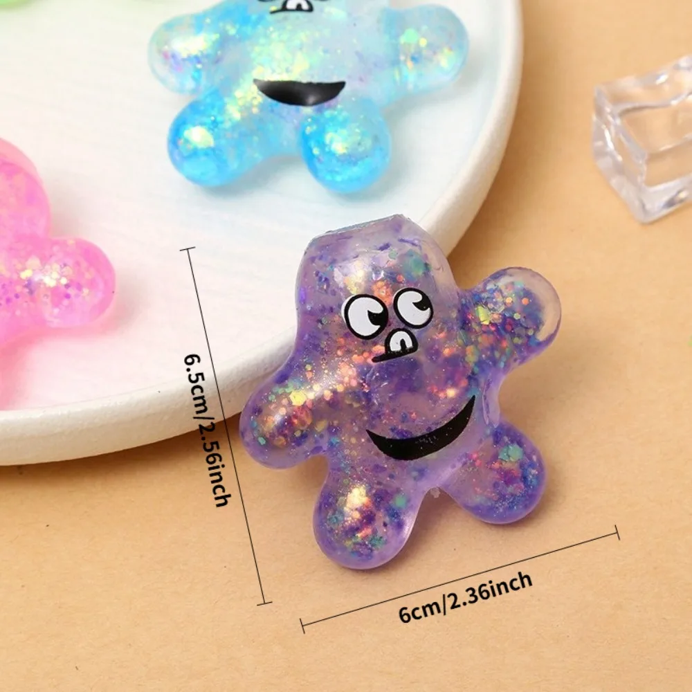 4/6/8pcs Cute Star Alien Squeeze Toy, Translucent Kawaii Squishy Jelly-like Blob Fidget Toys for Kids, Back To School Gif