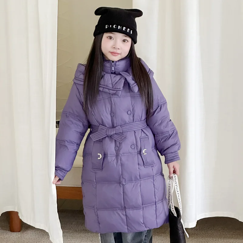 

RAISE зимняя детская куртка-пуховик для девочек с капюшоном, пуховик средней длины для девочек-подростков, детская зимняя одежда, парка, верхняя одежда для девочек от 6 до 12 лет, пальто