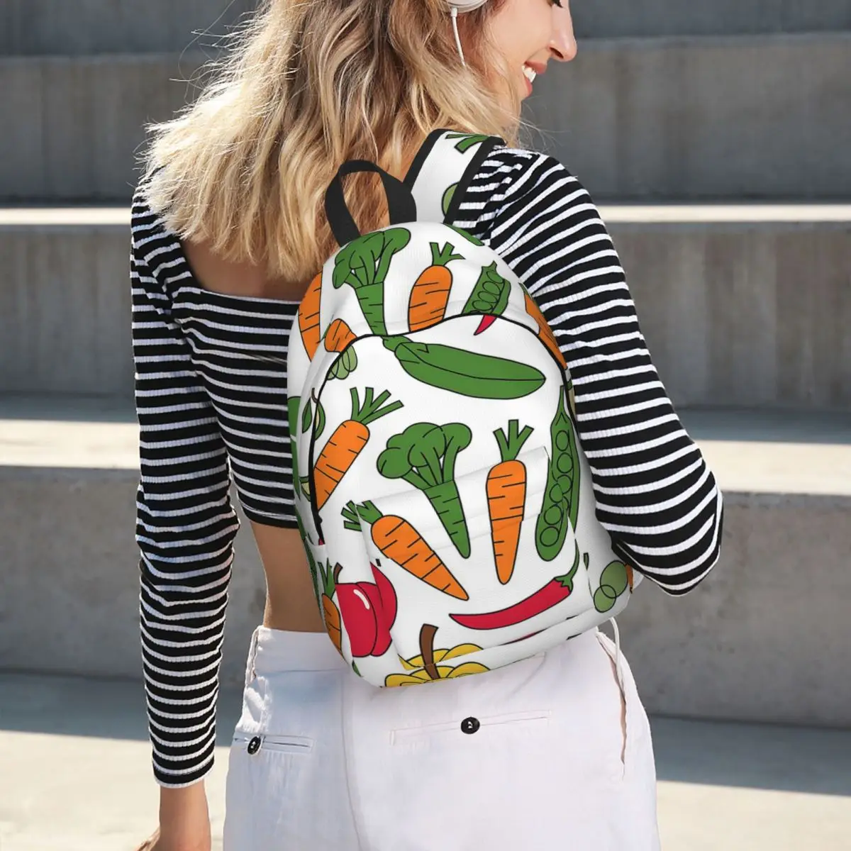 

Vegetables Healthy Pattern Student Backpack School Bag Hiking Travel Daypack for Men Women Bookbag Shoulder Bags