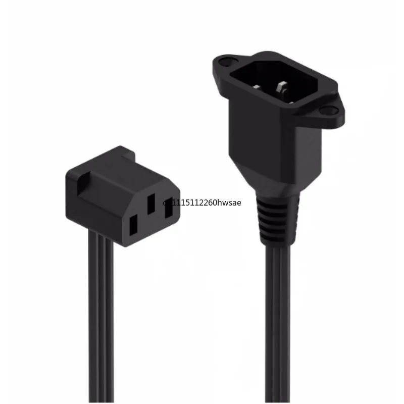 90 Degree Right Angle Elbow Power Extension Cord, Ultra-thin Soft C13 to C14 3 Pin Supply Cable