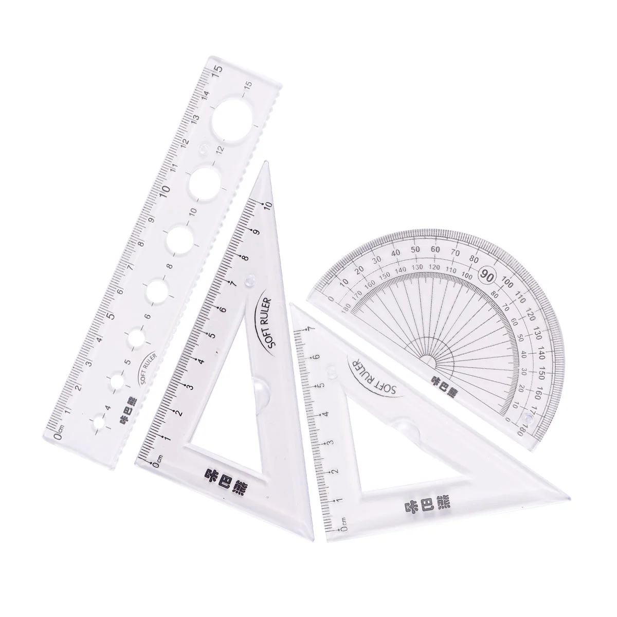 4 pcs/1 ילדה ילד שליטי תלמיד בית הספר נבכות נייר שקוף כחול