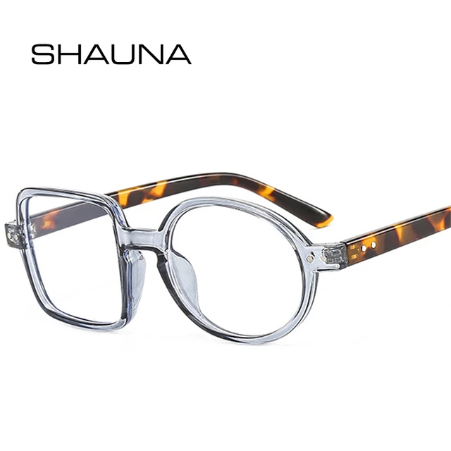 SHAUNA Marco de gafas redondo cuadrado unico Retro para mujer lente transparente bisagra de resorte Marco optico de doble Color AliExpress