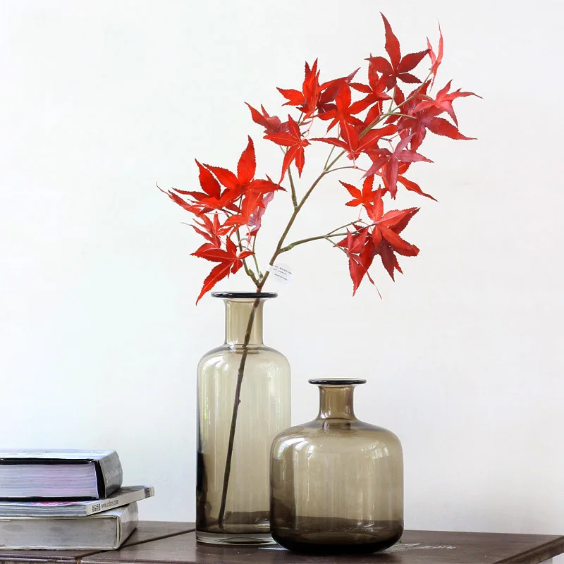 

LTT glass vase brown craft ornament home decoration vase ornament