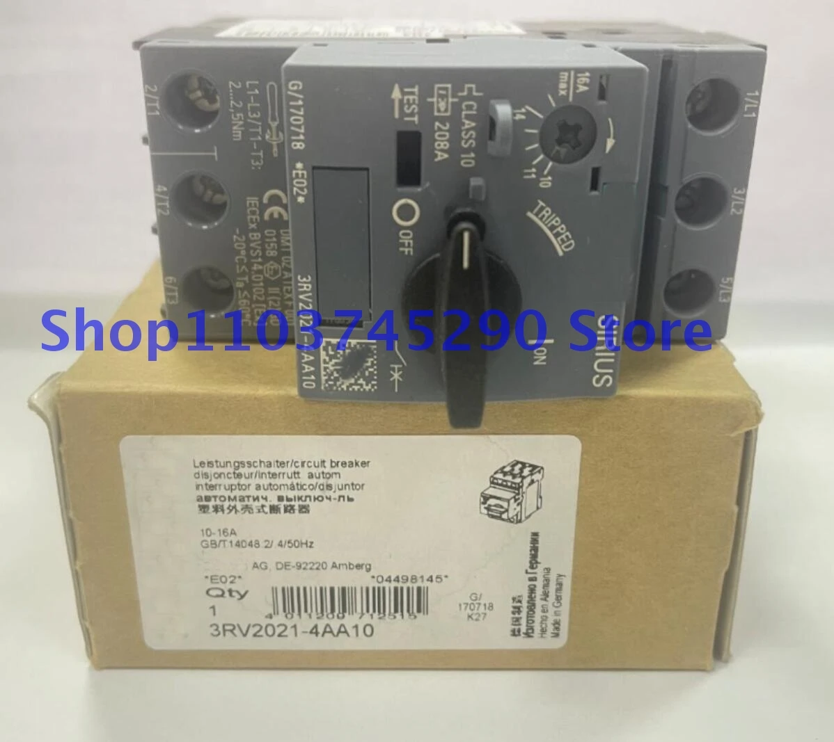 1PCS 3RV2021-4AA10 Plastic case type circuit breaker Brand 3RV20214AA10 In Box 3RV2021 4AA10 New