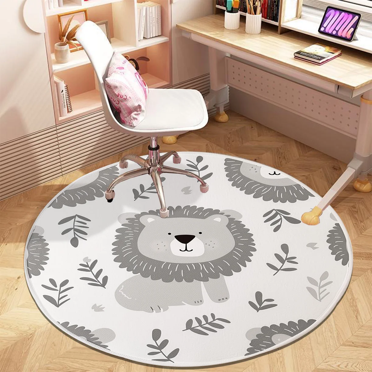 INS Round Cartoon Cute Children Room Carpet Thickened Large Area Rug for Living Room Kids Room Soft Fluffy Non-slip Floor Mat 카펫