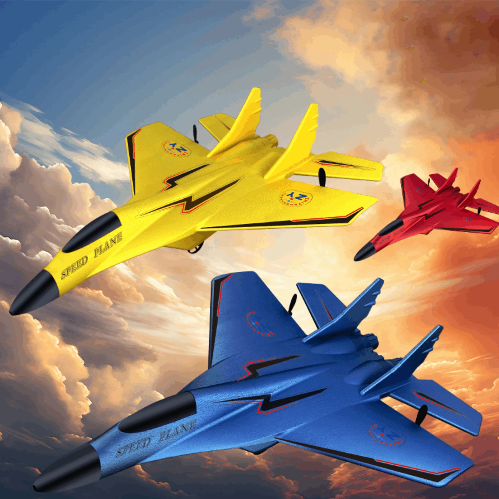 Fixed Wing Aircraft 2 Channels with Flash Light Jet Fighter Anti Falling RC Glider Easy to Fly for Kids and Adults Outdoor Toys