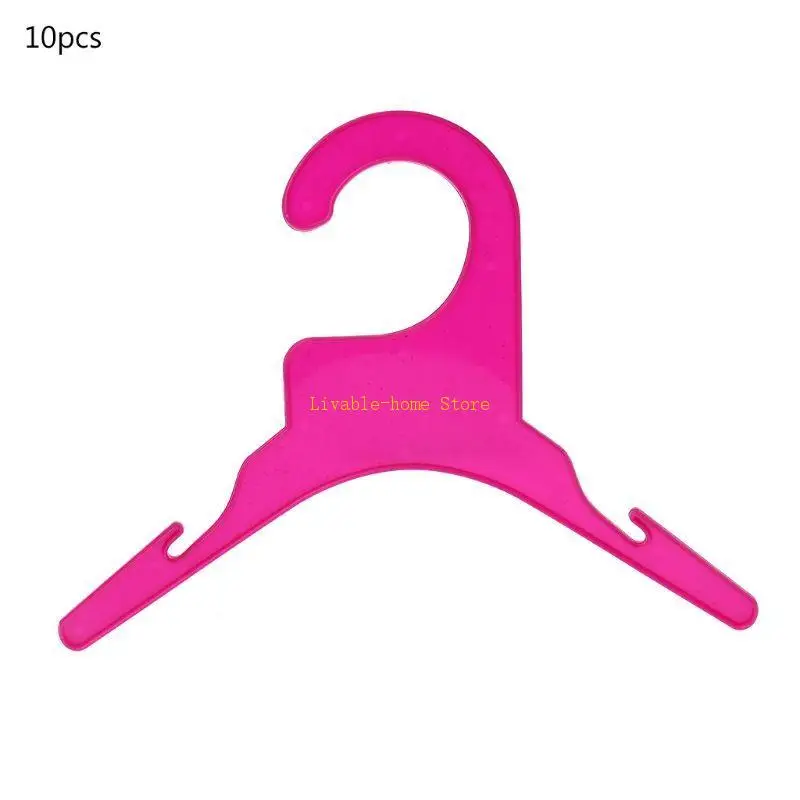 

Pack of 10 Pet Clothes Hangers Plastic Clothes Hanging Racks Pet Clothes Hangers B46D